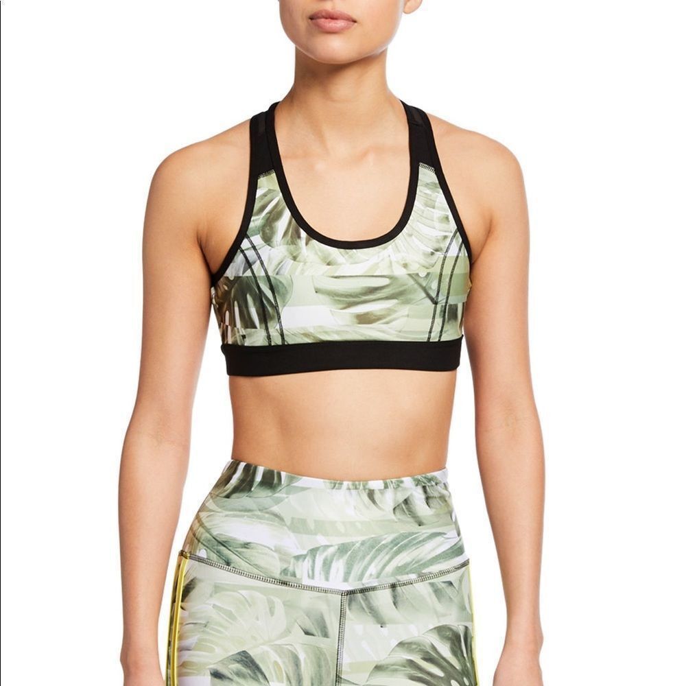 X by Gottex Mesh Contrast Green Sports Bra XS